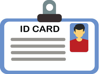 flat illustration of Identification card with person photo and name vector