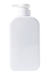 White cosmetic pump bottle on isolated background
