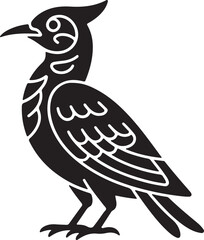 vector illustration of a bird, Silhouette set of graphic birds on branches vector illustration