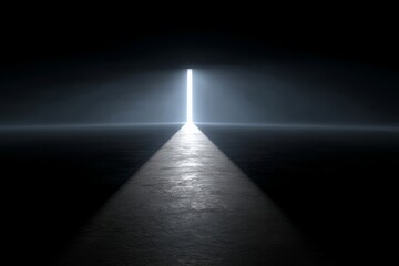 Obraz premium Abstract metaphor of a glowing path cutting through darkness, symbolizing guidance, hope, and progress.