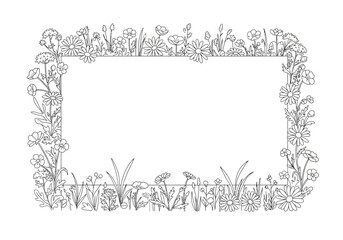 Floral Frame Border Design for Spring.