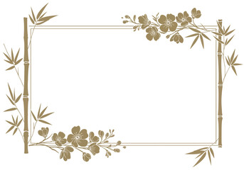 Elegant Bamboo and Orchid Frame Design. © aprian