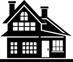  House outline silhouette  vector black , white background 