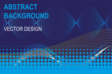 Abstract vector background with wave lines and dotted pattern