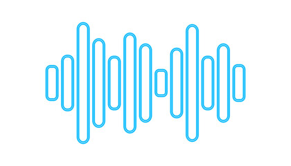 Blue sound wave vector illustration for modern audio, music, and podcast visuals. Minimal line waveform ideal for digital design or sound branding. Perfect for studio, radio, and tech themes.