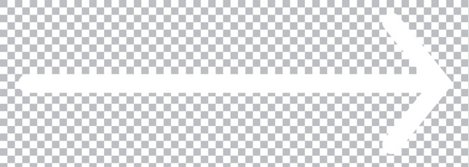 White Arrow icon. White icon on Transparent  background. Inversion . Vector arrow icon pointing to the right.  EPS 10.