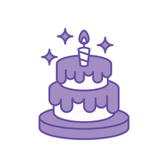 Birthday Cake icon clean and modern vector illustration