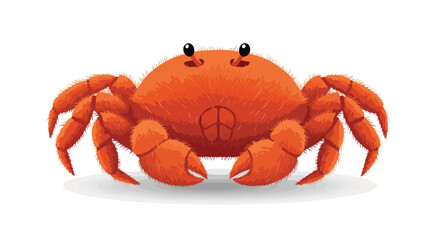 Adorable Cartoon Crab Illustration with Fluffy Texture and Cute Design for Children's Books and Educational Materials