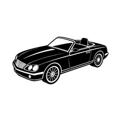Elegant convertible car silhouette vector illustration sleek side profile scalable art