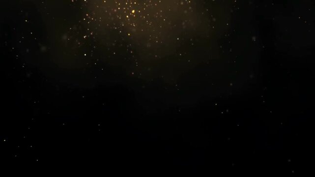 Animation gold glow particle on black background.
