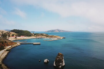 view of Sausalito, San Francisco, looking from bridge