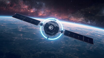 High-Tech Artificial Satellites Orbiting Earth Illuminated by Cosmic Light and Stars