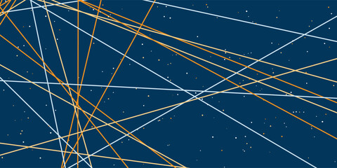 An abstract composition featuring intersecting light blue and brown lines on a dark background. The dynamic, layered design creating a modern, artistic visual effect.