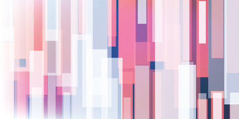 Abstract vector background with vertical layers of gradient rectangles, thick lines in soft peach, pink and blue tones. Modern geometric design for digital, decorative and creative use.