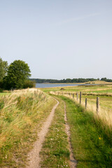 Rural cycle path through the forests and landscapes of southern Denmark