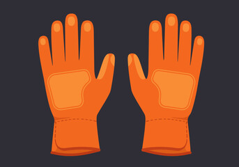 Pair of Orange Work Gloves for Protection and Safety.
