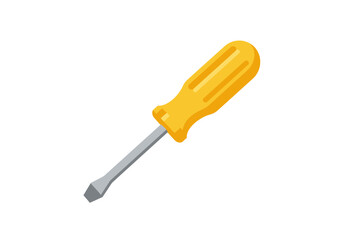 Yellow Handled Flathead Screwdriver for Home Repair and Maintenance.