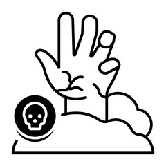 This Zombie Hand icon is suitable for Halloween, etc.