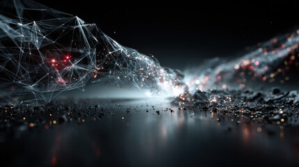 Artificial intelligence tech background. Digital technology, deep learning and big data concept