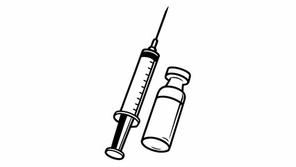 Injection syringe medical vial vaccine dose health care treatment immunization needle liquid medication shot