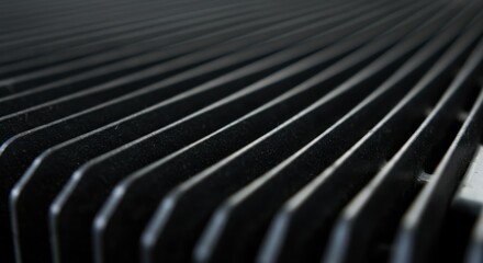 Black textured surface with parallel lines and subtle reflections  