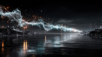 Big Data concept. Blockchain 3D illustration