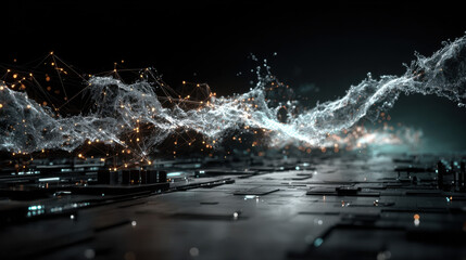 Big Data concept. Blockchain 3D illustration