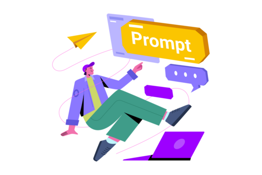 Floating Man Interacting with Digital Elements and Yellow Paper Plane on Transparent Backdrop Modern Style