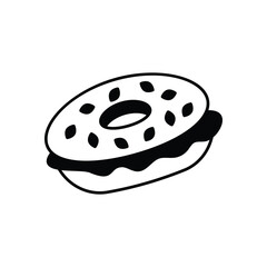 Bagel icon clean and modern vector illustration