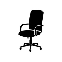 Fototapeta premium Silhouette of an office chair item on transparent background