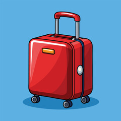 Red suitcase for travelling red suitcase