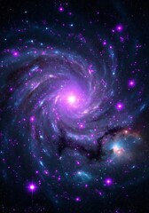 A mesmerizing cosmic whirlpool, a swirling vortex of stardust and ethereal nebulae illuminates the vast expanse of space