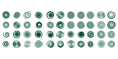 Fototapete Spirale Funnel or swirl icons. Black vortex logo. Set of spiral element. Funnel icon collection  © paradise@11111111111