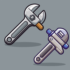 Vector illustration of metal wrench.