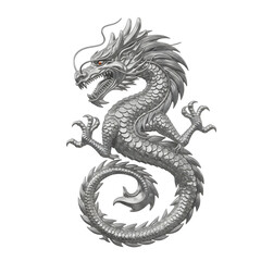 Obraz premium Dragon Line Art