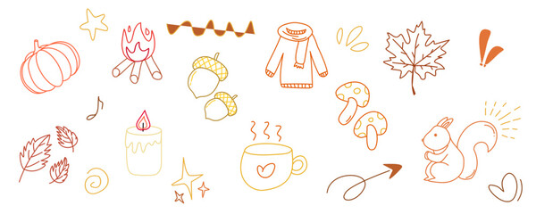 Cozy Autumn Doodles Hand-Drawn Seasonal Icons and Elements