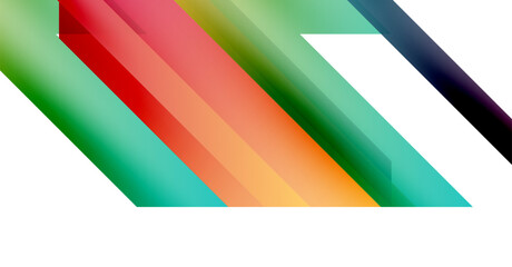 Abstract colorful stripes intersect, creating dynamic visual effect. Bright gradients suggest movement, energy, modern design.
