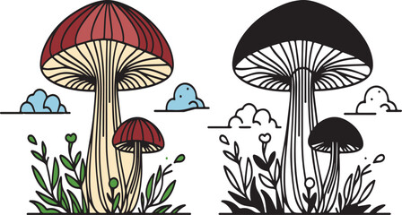 Whispers of the Forest A Single Mushroom