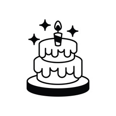 Birthday Cake icon clean and modern vector illustration