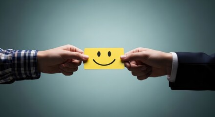 Professional Business Agreement with Smiley Face Symbolizing a Satisfactory Partnership of Excellence and Joyful Collaboration