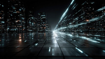 Blue digital binary data on computer screen background