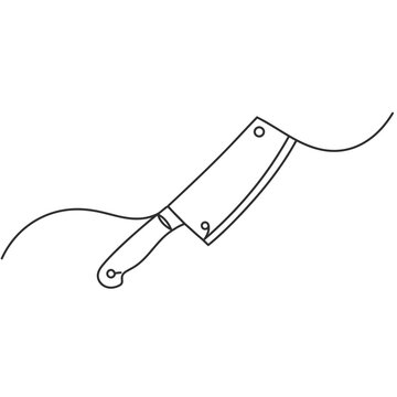 black cleaver cutting line clip art preview