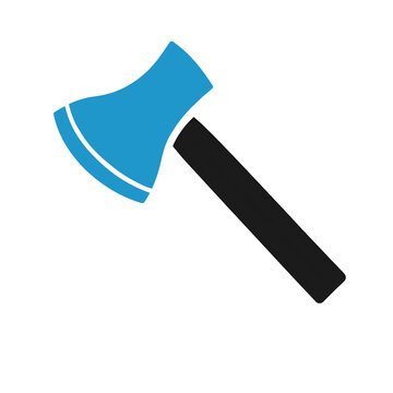 blue axe icon on white background clip art preview