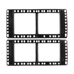 Obraz premium AI Image: Black film strip with square frames and sprocket holes providing a vintage aesthetic