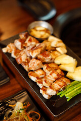 Korean traditional style grill BBQ pork.