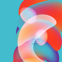 Abstract colorful shapes overlap. Vibrant gradients create dynamic visual effect. Modern design element for backgrounds.