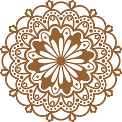 A highly detailed and intricate mandala, ornate floral patterns, symmetrical design, intricate ornamentation, elegant, warm tones, brown and tan colors, digital art