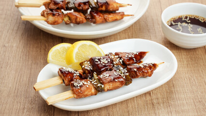 Yakitori grilled chicken, Japanese food
