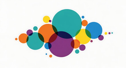 Colorful overlapping circles abstract background design for graphic and web design purposes