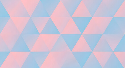 Abstract geometric background featuring a pattern of soft, pastel pink and blue triangles.